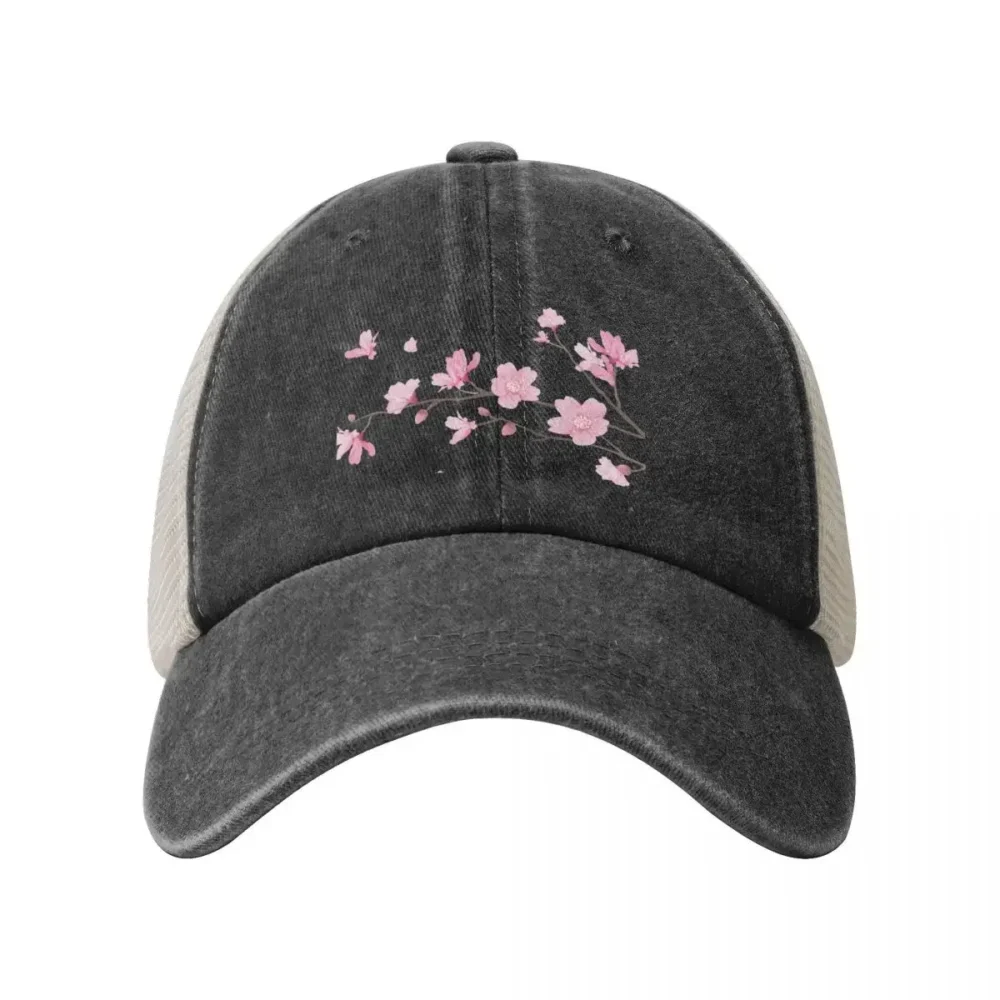 Cherry Blossom flower plant - Transparent Background Cowboy Mesh Baseball Cap Trucker Cap Dropshipping For Women 2024 Men's - Image 2