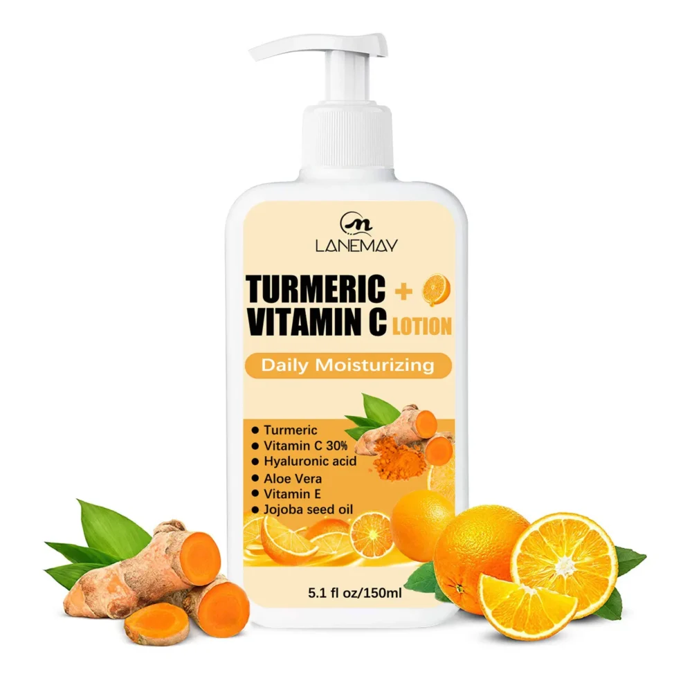150ml Turmeric Body Lotion Reduce Fine Lines and Wrinkles Moisturizing Daily Exfoliating VC and Aloe Vera Body Cream - Image 2