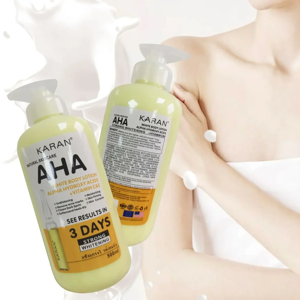 500ml Whitening Body Cream Hydroxy Acids Vitamin C&E Moisturizing Lightening Body Lotion Skin Care Remove Acne Marks - Image 2