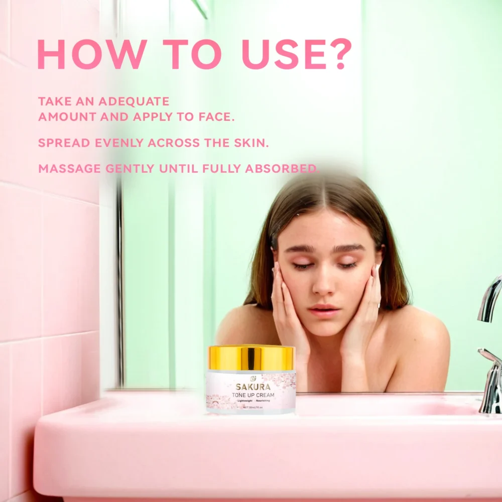 Sakura Tone Cream Skin Whitening Brightening Lotion Face Moisturizing Reduce Dullness Oxidation Cream Skin Care Product - Image 2