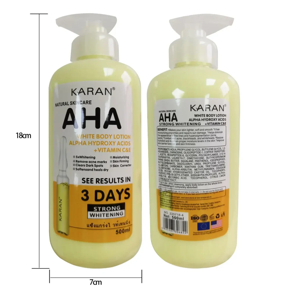 500ml Whitening Body Cream Hydroxy Acids Vitamin C&E Moisturizing Lightening Body Lotion Skin Care Remove Acne Marks - Image 6