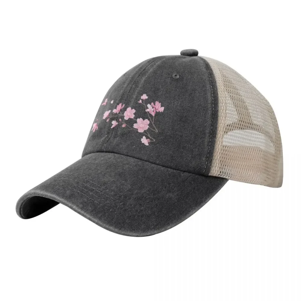 Cherry Blossom flower plant - Transparent Background Cowboy Mesh Baseball Cap Trucker Cap Dropshipping For Women 2024 Men's