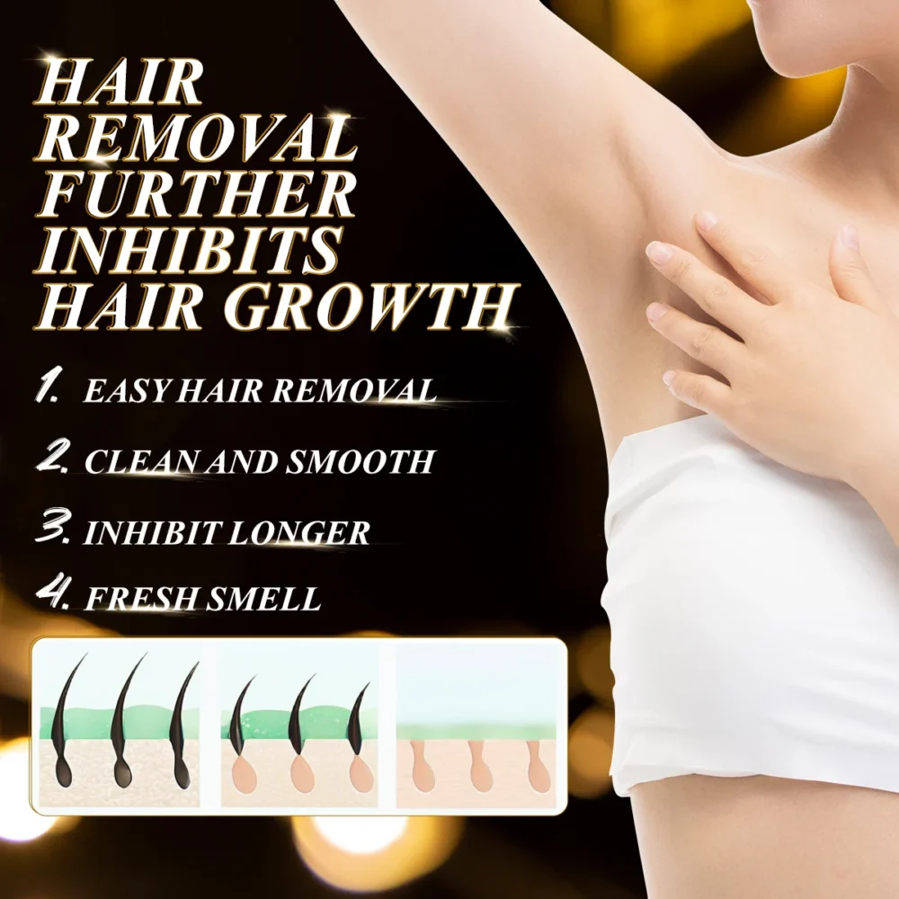 Ginseng Body Hair Removal Cream for Men and Women Hand Leg Hair Loss Depilatory Cream Removal Armpit Hair Care Depilatory Cream - Image 3