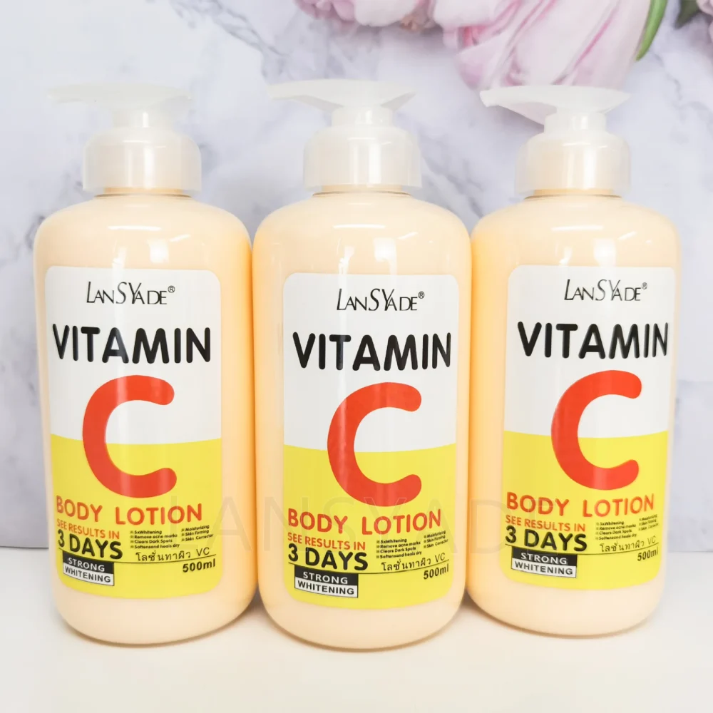 500ml AHA VC Skin Relief Intense Body Cream Hydroxy Acids Vitamin C&E Moisturizing Lightening Lotion Skin Care Remove Acne Marks - Image 2